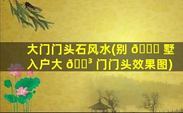 大门门头石风水(别 🐝 墅入户大 🌳 门门头效果图)